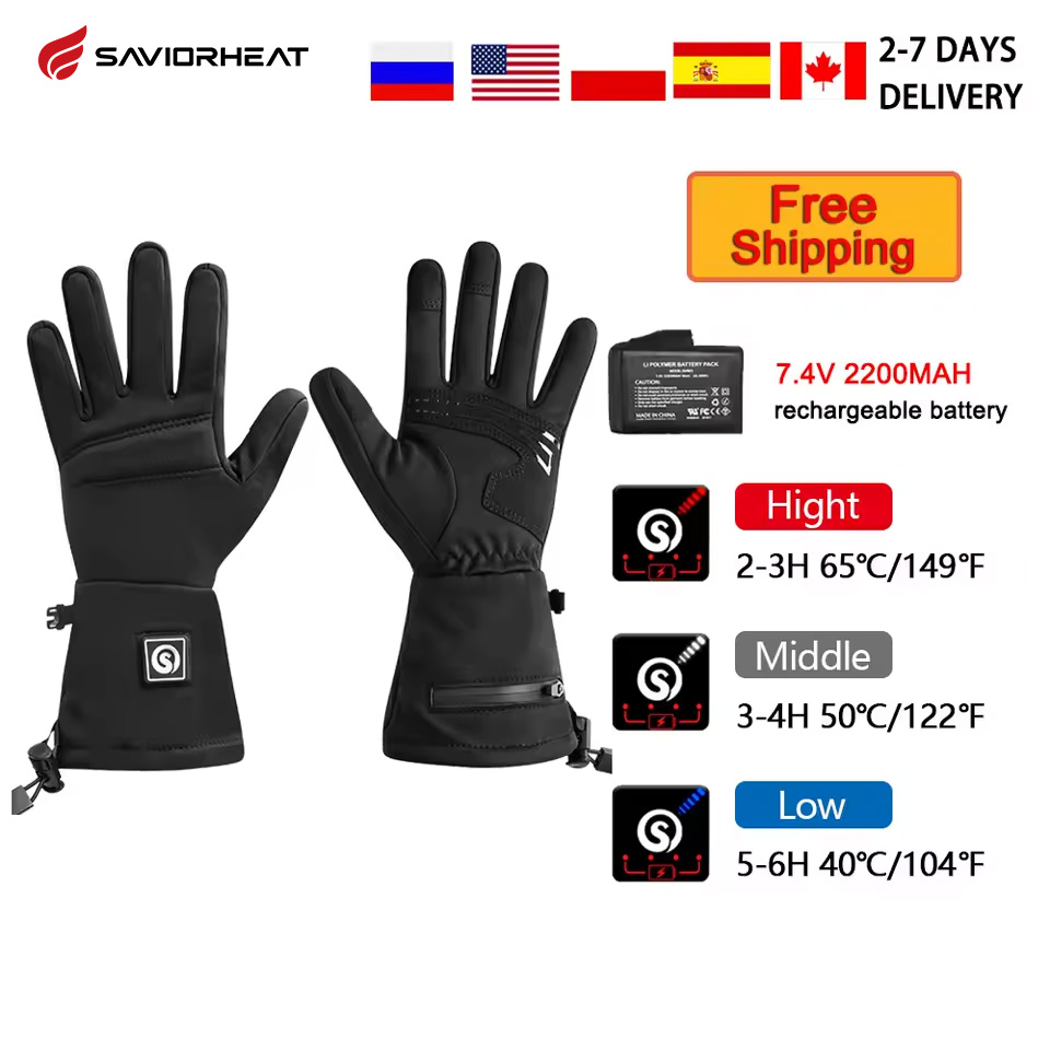 Motorcycle Glove Knuckle - Snow Deer S18 Zimowe podgrzewane rękawiczki